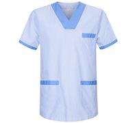 Misemiya - VÊTEMENTS DE Travail Unisex COL PIC Manches Courtes Médicaux Unisexe - Ref.817 - X-Small, Céleste T817-4