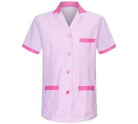 Misemiya - VÊTEMENTS DE Travail Unisex COL PIC Manches Courtes Médicaux Unisexe W820 - X-Large, Rose