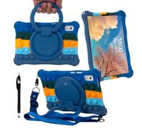 Misenya Étui pour Tablette Lenovo Tab M9 9" Rotatif à 360° en Silicone coloré adapté aux Enfants pour Lenovo Tab M9 (310FU) (Bleu foncé coloré, Type Rotatif à 360°)