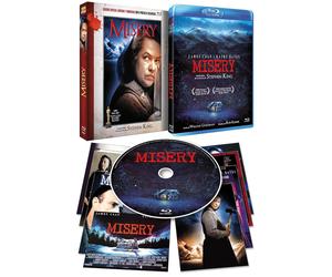 Misery - Coffret Blu-Ray Import Édition Collector "Exclusive Amazon.Es", Avec Fourreau Cartonné Et Boitier Amaray, Inclus 8 Cartes Postales Du Film - Import Espagne Vf Incluse (Jaquette En Espagnol)
