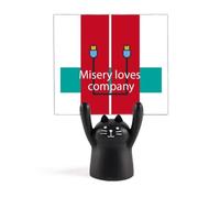 Misery Loves Company Support de mémo Art déco Motif chat Noir