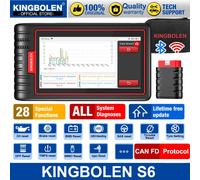 Mises à jour gratuites à vie - Dernière version KINGBOLEN S6 CAN FD - Outil de diagnostic automobile tous systèmes (français) - Scanner OBD - Bluetooth - 28 réinitialisations - Auto VIN ALL System 28