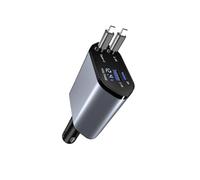 Mises à niveau : chargeurs de voiture en aluminium 120 W avec double ports de type C, adaptateur de charge efficace pour chargement rapide de plusieurs appareils, chargeurs de voyage d'affaires