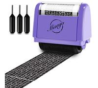 Miseyo Lot de 3 tampons roller pour protection contre le vol d'identité Violet (3 recharges d'encre incluses)