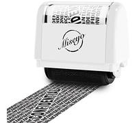 Miseyo Rouleau large tampon pour vol d'identité, 3,8 cm, parfait pour la protection de la vie privée - Blanc