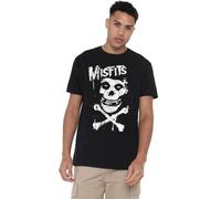 Misfits Skull Crossbones T-Shirt Unisexe, Noir, M