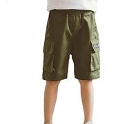 MisFox 100% Coton Doux Shorts pour Les Garçons été Décontracté Léger Respirant Short Double Poche Bermudas