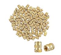 MisFun 100 Pièces M3 Insert Fileté, Insert Laiton Moletés, Écrous Moletés en Laiton, M3x4x5mm Insert Fileté Filetage Femelle, pour Impression 3D Loptop Automobile Coque en Plastique