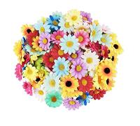 MisFun 100 Pièces Marguerite Artificielle, Petite Gerbera Capitules pour la Fête de Mariage, Bricolage, Décoration et Artisanat