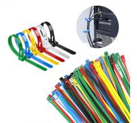 MisFun 100 Pièces Serre Câble, Professionnelles Attache Câble 4,8 x 200 mm, Serre Câbles Nylon, Collier Serrage, Collier de Serrage, Collier de Serrage Réutilisable Usage en Intérieur et Extérieur