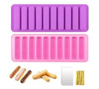 MisFun 2 Pièces Moule Silicone pour Barre de Céréales, Financier, Pain, Gâteau, Chocolat, Biscuits et Glaçons - Rectangulaire