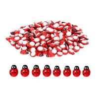 MisFun 200 Pièces Coccinelle Decoration, Mini Coccinelle en Bois, Petits Scarabées en Bois, Coccinelle Adhésive, pour Artisanat Scrapbooking Fabrication de Cartes Ornements de Bricolage