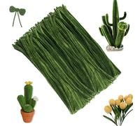 MisFun 200 Pièces Fil Chenille, 30 cm Cure Pipe Vert, Tiges de Fils Chenille Cure Pipes, pour DIY Artisanat Décoration Fournitures Loisirs Creatifs