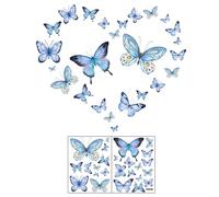 MisFun 25 Pièces Papillon Sticker Mural Lumineux, Papillon Autocollants Muraux Fluorescents Stikers Murals Enfant Autocollant Mural Chambre Lumineux Autocollant Fille Chambres Décoration