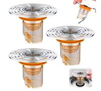 MisFun 3 Pièces Clapet AntiOdeur, Clapet Anti Odeur Douche avec Fermeture Automatique, 32-42 mm, pour Utilisation dans Les Cuisines, Salles de Bains, Salles de Machines à Laver