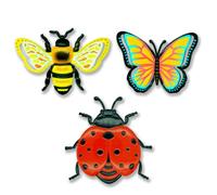 MisFun 3 Pièces Insecte Décoration Murale en Métal Wanddeko Garten Abeilles | Coccinelles Papillons wand deko Colorée Decoration Murale Exterieur Jardin pour Extérieur Intérieur Jardin Cour Patio