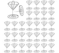 MisFun 30 Pièces Porte Nom Table Photo Pince, Porte Photo sur Pied, Numéro de Table pour Mariages, Noël, Banquet de Fête, Saint Valentin (Diamant Argent)