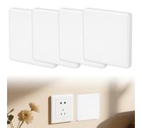 MisFun 4 Pièces Cache Prise Murale 8.6x8.6 cm Obturateur Prise Cache pour Prise Murale Cache Prise Electrique pour Prises Electriques Support Caché Encastré de Rectangulaires (Blanc)