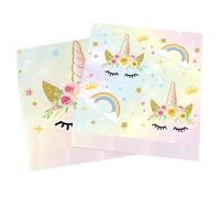 MisFun 40 Pcs Servilletas Papel Unicornio, Servilletas Cumpleaños de Papel Decorativas 33 x 33 cm, Unicornio Servilletas Papel Decoradas 3 Capas para Fiesta Decoración de Cumpleaños de Niña Niño