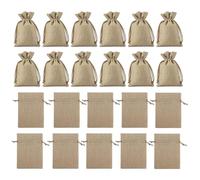 MisFun 50 PCS Sachets en Jute, Pochettes Sachets en Lin 7 x 9 CM, Jute Sac à Cordon, Pochette Lin Réutilisable, Sac Cadeau Réutilisable, Sac de Toile de Jute pour Mariage Noël Fête Bijoux Bonbons