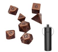 MisFun 7 Pièces Dés, Dés Jeu de Role, Dés DND, Dés Polyédriques, Dés de Jeux, avec Bouteille de Stockage, Set de Dés pour Donjons et Dragons DND RPG MTG Jeux de Table (Rosso)