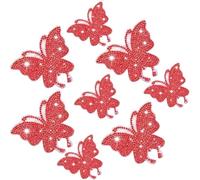 MisFun 8 Pièces Autocollant Voiture Papillon Strass, Sticker Papillon Cristal Pour Voiture, Bling Stickers Voiture Papillon, Deco Voiture Strass Autocollant Verre Fenêtre Autocollant (Rouge)