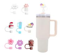 MisFun 8 Pièces Couvre Paille Silicone, Portable Bouchon Anti-Poussière en Paille, 10 mm, Anti-poussière, en Silicone, Embouts de Paille Réutilisables pour Accessoires de Gobelet Stanley Cup