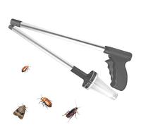 MisFun Attrape Araignée, Attrape Insecte Attrape-araignée À Long Manche, Attrape-Insectes Pliable en Alliage D'aluminium, Pièges À Cafards Araignées, Attrape Araignée Télescopique Long (Gris)