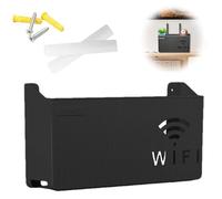 MisFun Boîte de Rangement Murale pour Routeur WiFi des CâBles, Support Mural, Étagère Flottante, WiFi Support Box, Noir Décoratif Flottant Rack, pour Le Bureau à Domiciler Décor Murale