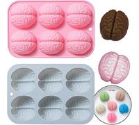 MisFun Cerveau Moule Silicone, Moules à Pâtisserie Moule Bonbon, Moule Forme Du Cerveau Silicones, Moules En Silicone Pour Halloween, Silicones Forme Cerveau Humain Mouls, Pour Halloween