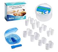 MisFun Dispositifs Anti-Ronflement, 8 Pcs dilatateur Nasal+Appareil Dentaire Anti Ronflement, Appareil Anti Ronflement, Pince nez Anti Ronflement Réutilisable, pour un Sommeil plus Confortable