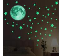 MisFun Étoiles Phosphorescentes Plafond, Kit Étoiles et Lune, Stickers Lumineux Murales, Décoration Fluorescente pour Chambre Enfant, Ado et Adulte
