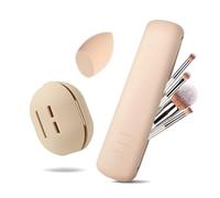 MisFun Étui à Pinceau de Maquillage en Silicone, 2 Pièces Porte Pinceau de Maquillage en Silicone avec Porte éponge de Maquillage, Rangement Pinceaux Portatif sac Cosmétique pour Voyage