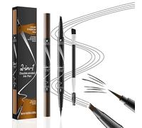 MisFun Longue Durée Crayon Sourcil, Crayon à Sourcil Magique 3D Imperméable Avec 4 Pointes de Fourchette, Microblading Eyebrow Pen, Crayon à Sourcils Pour Créer des Sourcils Naturels (Brun Foncé)