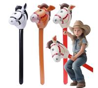 MisFun Lot de 3 bâtons de cheval gonflables, tête de cheval gonflable, fournitures de fête, bâton de poney gonflable, convient pour les décorations de fête sur le thème du cheval