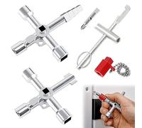 MisFun Lot de 3 clés cruciformes universelles pour armoire de commande - Mini clé à 4 pans - Clé triangulaire multifonction - Pour plomberie et compteur de gaz électrique