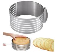 MisFun Moule Layer Cake Diam 16-19 Cm pour Cercle Patisserie Trancher | Les Gâteaux A Étages Gâteau Trancheur Réglable Acier Inoxydable Argent Couche de Moule en Démoulage Douceur