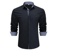 Misfuso Chemise Homme Manche Longues Mariage Casual Regular Fit BleuF S