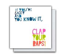 Mish Mash Carte de vœux en papier avec inscription « Saggy », Carte Anniversaire