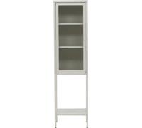 Misha Armoire vitrine 1 porte, 4 tablettes de rangement, blanc.