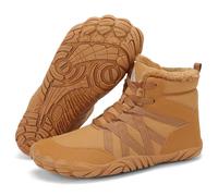Mishansha Barefoot Bottes de Neige Homme Bottines Chaussures d'hive Femme ImperméAble Winter Boots Randonnée Confortable Snowboots Brun 41 EU