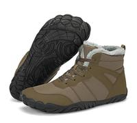 Mishansha Barefoot Bottes de Neige Homme Bottines Chaussures d'hive Femme ImperméAble Winter Boots Randonnée Confortable Snowboots Marron café 48 EU