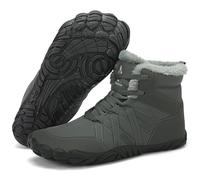 Mishansha Barefoot Bottes de Neige Homme Bottines Chaussures d'hive Femme ImperméAble Winter Boots Randonnée Confortable Snowboots Grisfoncé 44 EU