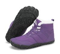 Mishansha Barefoot Bottes de Neige Homme Bottines Chaussures d'hive Femme ImperméAble Winter Boots Randonnée Confortable Snowboots Violet 41 EU