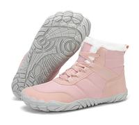 Mishansha Botte Femme Hiver Bottines Homme Neige Chaude Chaussure Minimaliste Hiver Boots Fourrées pour Femme Homme, Rose Gr.39