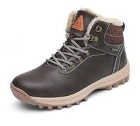 Mishansha Botte Hiver Homme Bottine Femme Hiver Boots Fourrées Bottine Neige Imperméable Hiver Chaussures de Randonnée Chaud Chaussures Hiver Bottine Marron, Gr.41