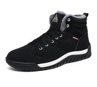 Mishansha Bottes de Hiver Homme Chaud Confortable Chaussures de Neige Antidérapant Bottes à Lacets Classique Adulte Winter Boots Randonnée Ski, Schwarz 45