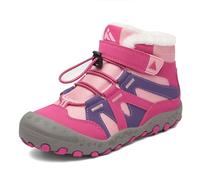 Mishansha Bottes de Neige Enfants Bottines Garçon Fille avec Doublure Chaude Chaussure Hiver Antidérapantes Confortable pour Randonnée Outdoor, Rose Fuschia 33 EU