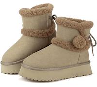 Mishansha Bottes de Neige Femme Hiver Chaude Fourrées Chaussures 36-42 EU | Bottines, Chaude, Bottes à Plateforme, Antidérapantes, Semelles Compensées, Activités de Plein Air, Faire du Shopping