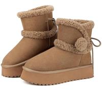 Mishansha Bottes de Neige Femme Hiver Chaude Fourrées Chaussures 36-42 EU | Bottines, Chaude, Bottes à Plateforme, Antidérapantes, Semelles Compensées, Activités de Plein Air, Faire du Shopping